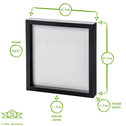 10&quot; x 10&quot; 3D Box Photo Frame - White - by Nicola Spring