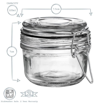 Glass Storage Jar - 125ml - Black Seal