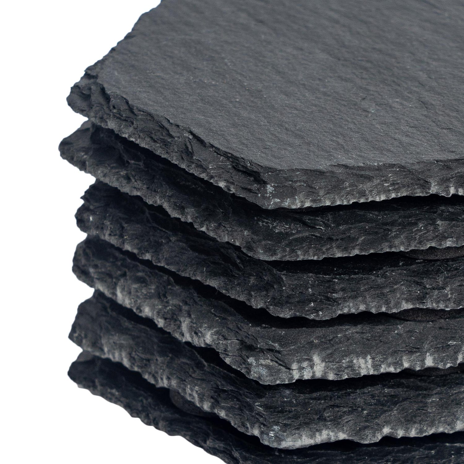 Hexagon Slate Drinks Coaster - 9.5cm - Grey