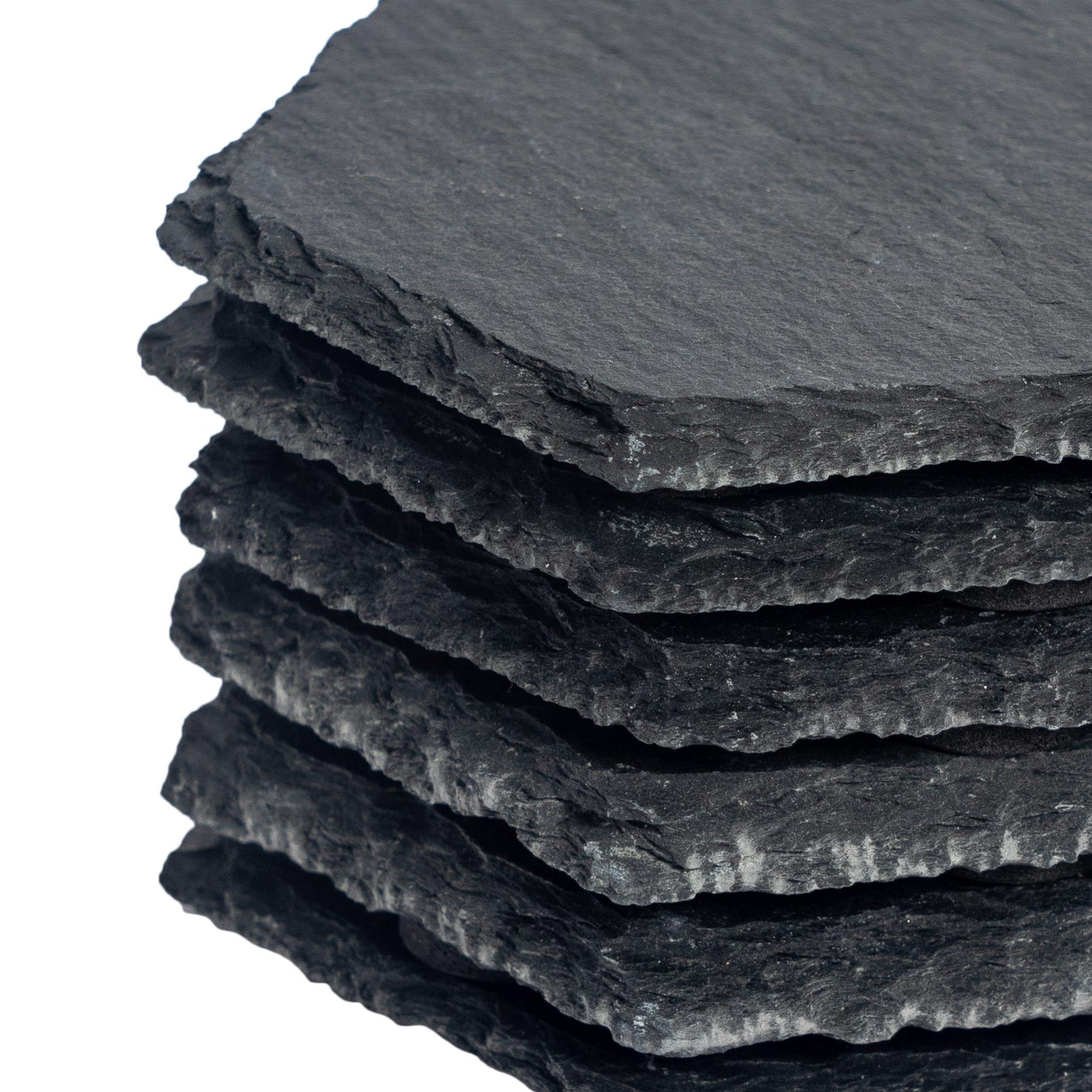Hexagon Slate Drinks Coaster - 9.5cm - Grey