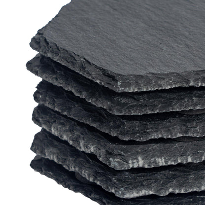 Hexagon Slate Drinks Coaster - 9.5cm - Grey