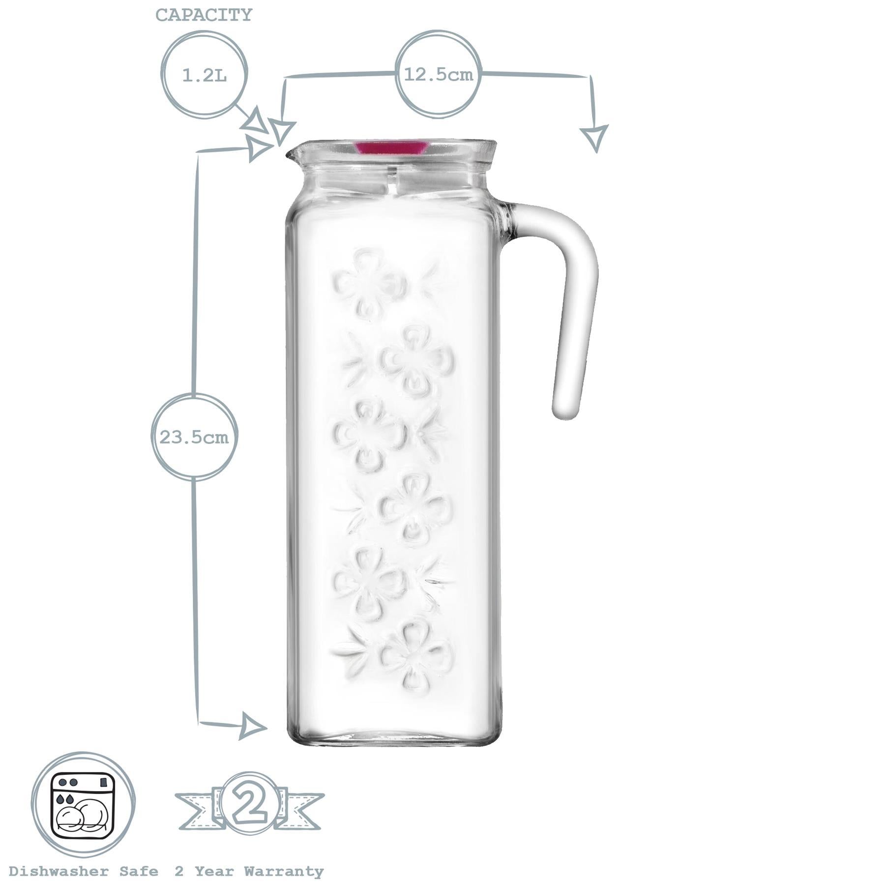 Bloom Decorated Water Jug - 1.2L