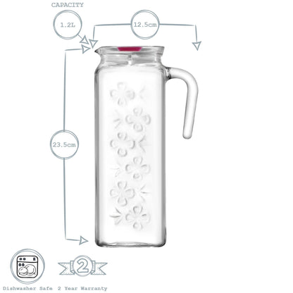 Bloom Decorated Water Jug - 1.2L