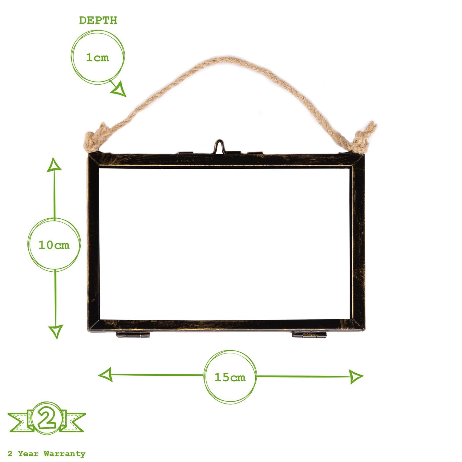 6&quot; x 4&quot; Glass Hanging Photo Frame