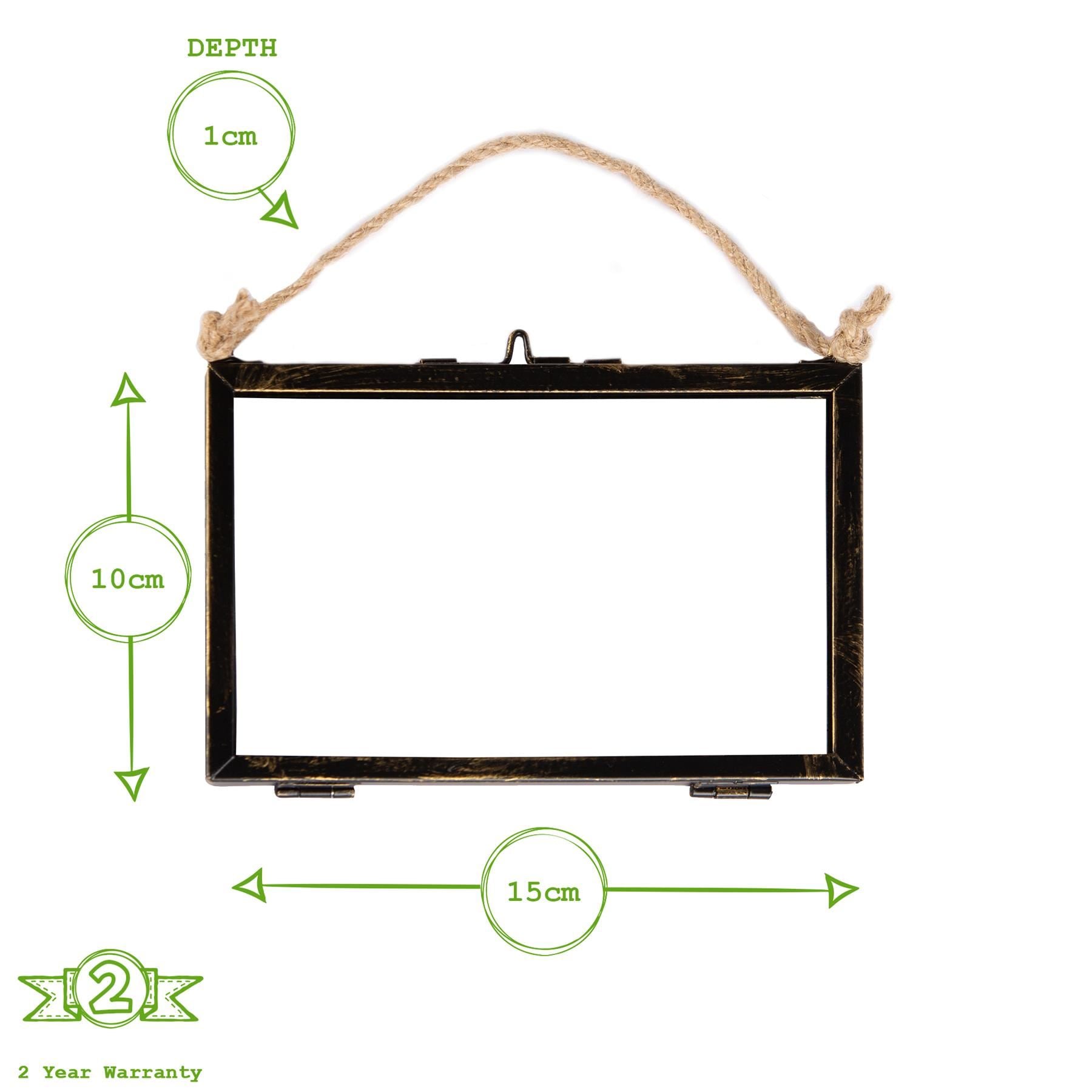 6&quot; x 4&quot; Glass Hanging Photo Frame