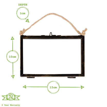 6&quot; x 4&quot; Glass Hanging Photo Frame